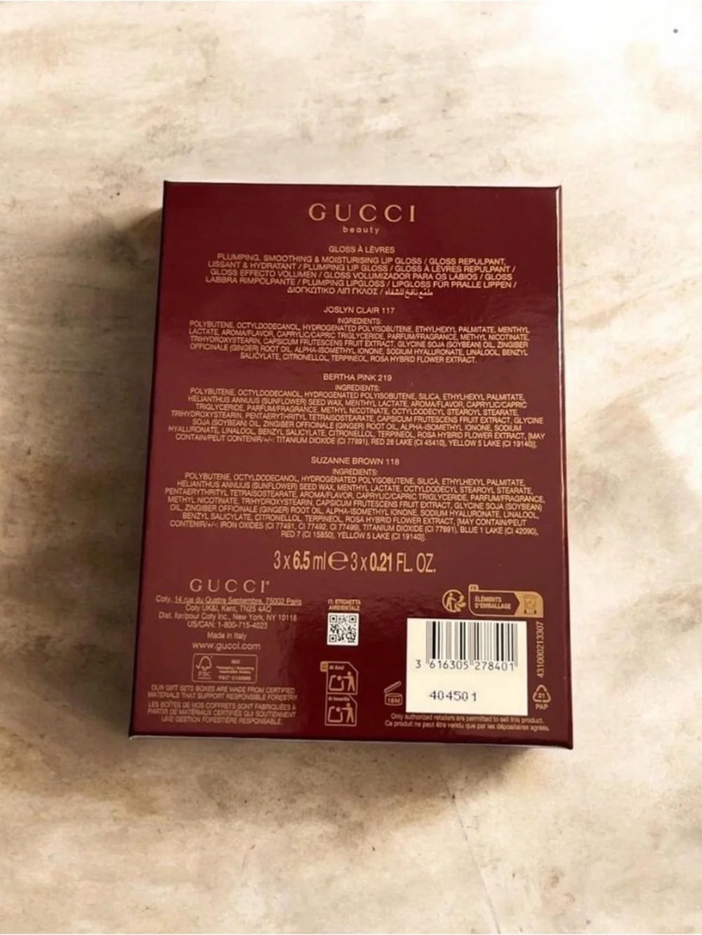 Gucci Lip Gloss Trio - Clear, Pink, Brown